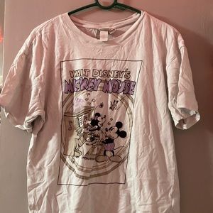 Walt Disney Mickey & Minnie T-shirt with Printed Design